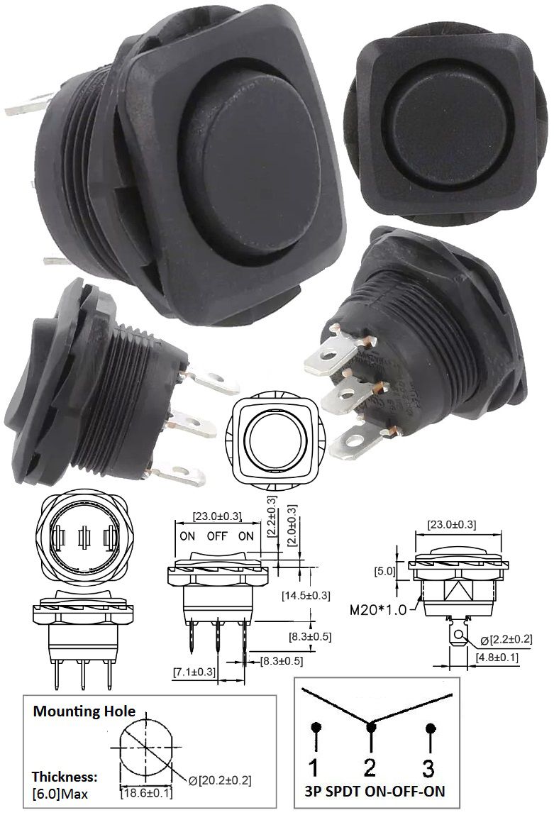 Interruptor basculante 3pos RB1